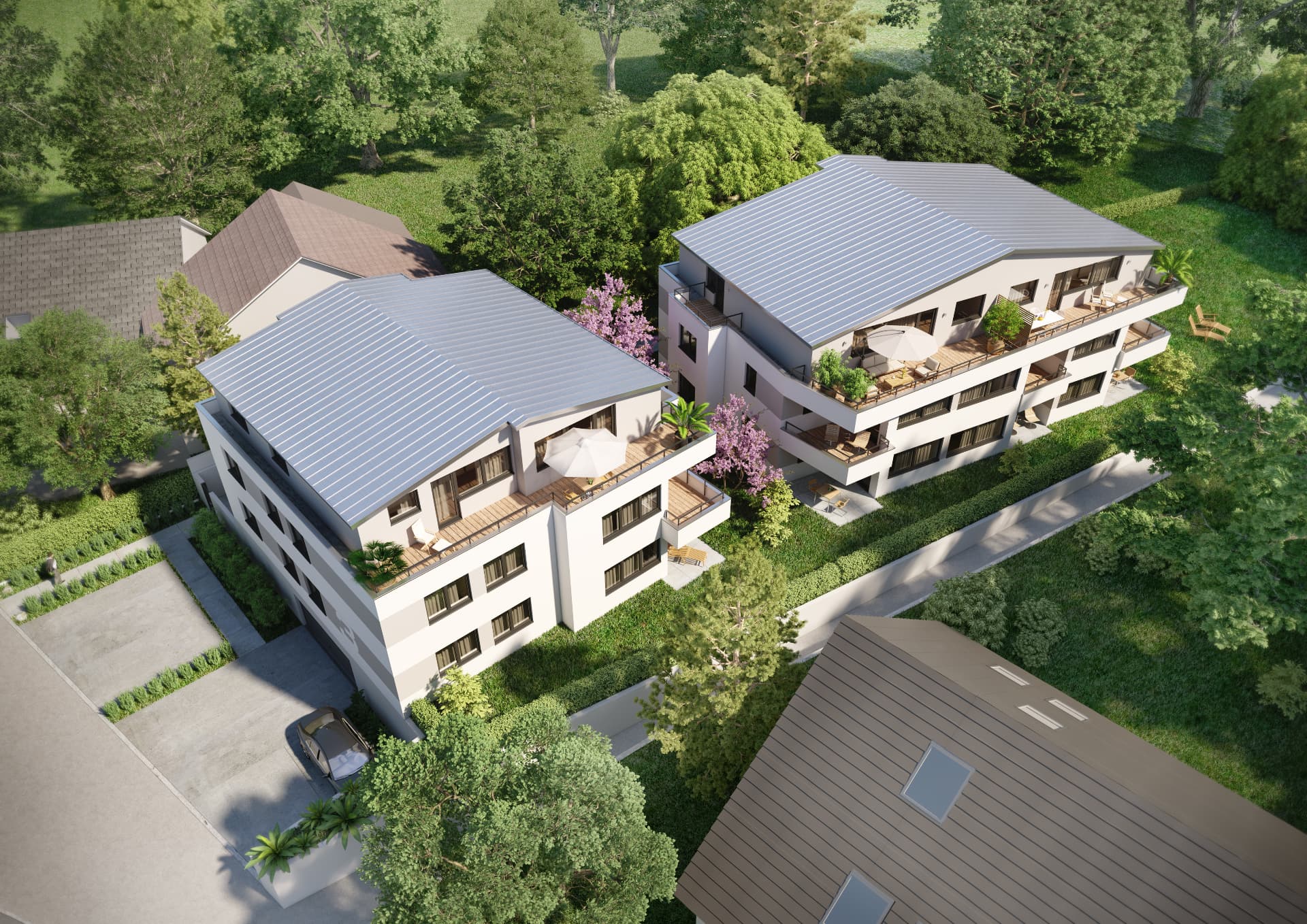 Visualisierung des Neubauprojekts Neuer Weg 3 in Karlsruhe