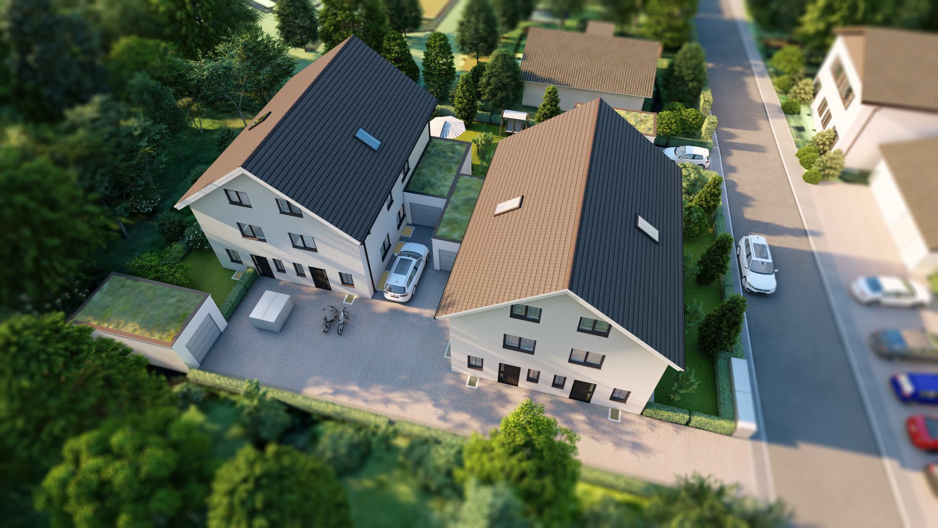 2 Doppelhäuser – Hangstraße 11
